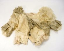 A late Victorian/early Edwardian cream silk and lace trimmed bodice by Spooner, New Bond Street,