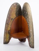 A WWI period propeller corner shelf or clock bracket:,