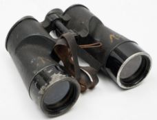 A pair of WWII US Navy MKI 7 x50 binoculars by Baush & Lomb:, black crackle finish tubes,