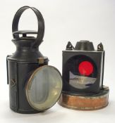 An LMS signal lamp with coloured glass shades:,