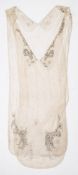 A 1920's white cotton beaded Flapper dress/shawl:,