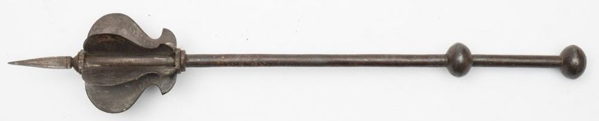 A late 18th/early 19th century Indo Persian steel mace:,