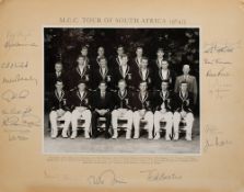 A signed mounted photograph of the MCC Tour of South Africa Team 1964/65:, including Geoff Boycott,