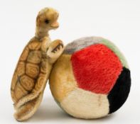 A Steiff plush tortoise, together with a Steiff plush nursery football: (2).