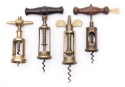 A 19th century brass Farrow & Jackson type corkscrew:, unsigned,