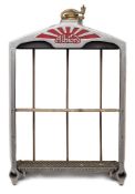A Vintage Albion lorry/coach/bus radiator converted to a set of open shelves:,