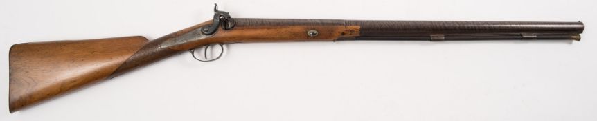 A 19th century single barrel percussion cap sporting gun by G Sturman:,