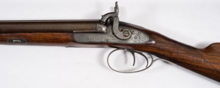 A cased double barrel percussion cap shotgun by J Purdey, London:,
