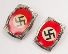 Two early 1930's nickel plated German NSDAP party buckles:,