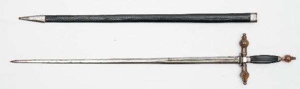 An 18th century Continental agate mounted small sword:,