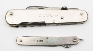 A silver plated penknife by Joseph Rodgers & Sons:,