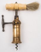 A 19th century brass Kings pattern corkscrew by Underwood:,