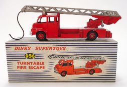 Dinky No 956 Turntable Fire Escape:, red with silver platform, black treaded tyres,