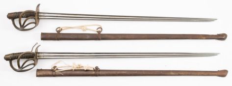 A pair of Spanish 1832 pattern heavy cavalry sabers:,