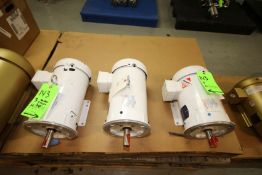 Baldor-Reliance Pump Motors, (2) 7.5 hp, Frame #184TC, Cat #CEW0M3616T, 3450 RPM and (1) 3 hp, Frame