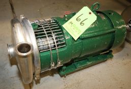 Tri-Clover 3 hp Centrifugal Pump, Model C218 with 2