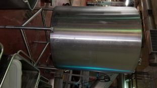 ~600 Gal. Single Shell S/S Tank with Slopped Bottom, S/S Legs, 2