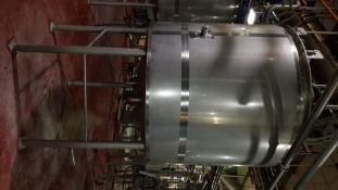 Walker 1,000 Gal. Hinged Lid Jacketed S/S Tank, Model PZ-CR-SP, S/N 6294 with Bottom and Side Sweep