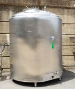 APV ~2,000 Gal S/S Dome Top Jacketed Tank, S/N D-3446 with S/S Bottom, Top Hinged Lid,