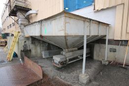 ~13 ft. L x 11 to 14 ft. W S/S Vegetable Receiving Hopper with Safety Guard, with 14 ft. L x 16