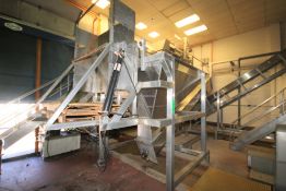 Custom Fabricated S/S Vegetable Hydraulic Dump Hopper /Bin Elevator System, Includes 52