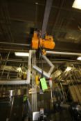 Harrington 1/4-Ton Hoist, Trolley, I-Beam and S/S Roll Attachment