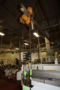 Budgit 1-Ton Electric Hoist with Trolley, Roll Attachment, Hand Controls, I-Beam, S/S Frame