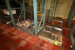 Assorted S/S Piping, Fittings, Carts, Table, Stands and Totes