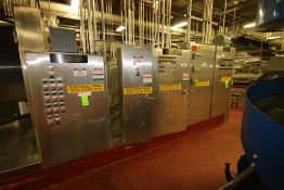 (6) S/S Packaging Line Control Panels for French Toast, Waffle and Pancake Lines including Allen