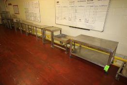 (15) Pcs. Assorted S/S Tables and Stands - Some On Casters