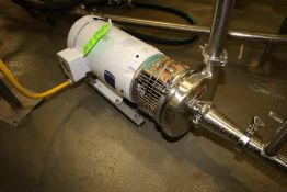 Tri-Clover 10 hp Centrifugal Pump, Model C218MD21T-S, S/N 298945-01 with 2-1/2