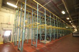 25-Sections 2-High 4-Deep Drive-In Type Pallet Racking with ~16 ft. H Uprights, 52-1/2