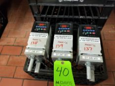 Allen Bradley 5 hp PowerFlex 40 VFD's, Cat #22B-B017N104, Series A, 200-240 V, 3 Phase