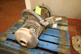 Tri-Clover 2 hp Centrifugal Pump, Model C218MD25T-S, S/N X6129 with 3