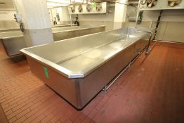 ~20 Ft. L x 5 ft W x 22? to 24? Deep S/S Brine Tables, (Aprox. 1,300 Gal)