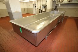 ~20 Ft. L x 5 ft W x 22? to 24? Deep S/S Brine Tables, (Aprox. 1,300 Gal)