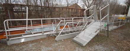 Assorted S/S and Aluminum Platforms with Stairs, S/S Piping, Grating Material, Pallet Rack