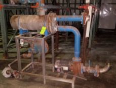 2000 Bell & Gossett Shell and Tube Heat Exchanger, Board #81362, Mounted on S/S Rack with