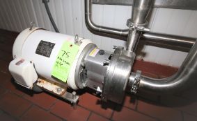 Alfa Laval 10 hp Centrifugal Pump, Model LKH 20M130S2ES21AAN, S/N 789876 with 2-1/2