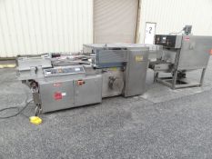 Shanklin Shrink Wrapper & Tunnel, Model # F-5AHSS, S/N F9923, stainless steel high speed wrapper