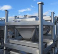 Tote Inc 10 CFT Bin.  75 Gallon Capacity, Stainless Steel.  32