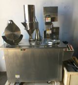 SPM Semi Automatic Capsule Filler. Model: JTJ-A, Serial: SPM1502004B, 220 Volts, 60 Hz. Comes with