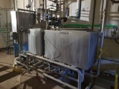 Skid-Mounted Tetra Pak 2-Tank CIP with S/S Shell and Tube Heat Exchanger, G & H 4Q Centrifugal Pump,