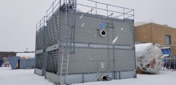 BAC Water Tower, Model FXV-442X, S/N U001261501 and 02 with Pumps, Mounted on Galvanized Platform (