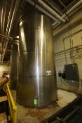 Indian 6,000 Gal. S/S Single Wall Vertical Silo, S/N JN2619, Tank Dimensions 8’ Dia. x 16’ H (