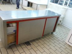 English: Lab Cabinet 190x60x83cm with Sliding Doors Greek: Τροχήλατος Πάγκος Ερμάριο 190Χ60Χ83 με