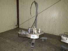 Markem CE Label Printer, Label Applicator used for labeling boxes, on Tripod Base with Casters. Free