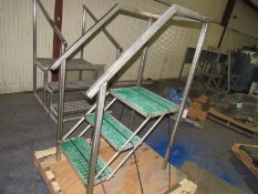 Three step stainless steel work platform with railings, Removal and loading free. Optional prep