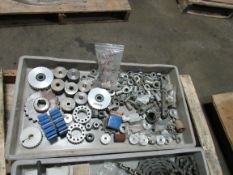 One lot assortment of gears misc. parts -- (LOCATED IN IOWA, RIGGING INCLUDED IN SALE PRICE) --