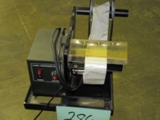 Label Dispenser Model SH-404TR on stand with Label Counter- (LOCATED IN IOWA, RIGGING INCLUDED